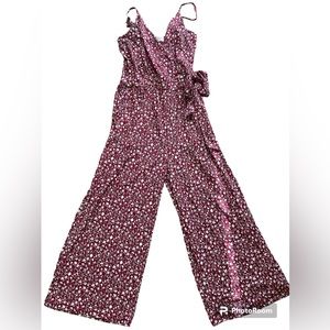 faux wrap jumper with cropped flowy leg